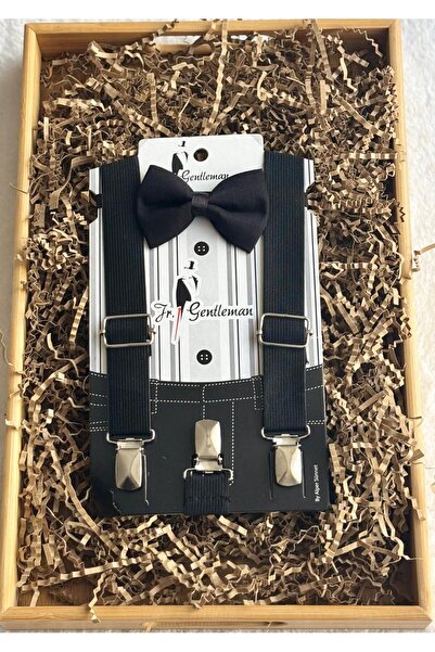 Kereminko Bebek Erkek Bebek & Çocuk Siyah Pantolon Askısı Ve Papyon Seti 1-8 ...