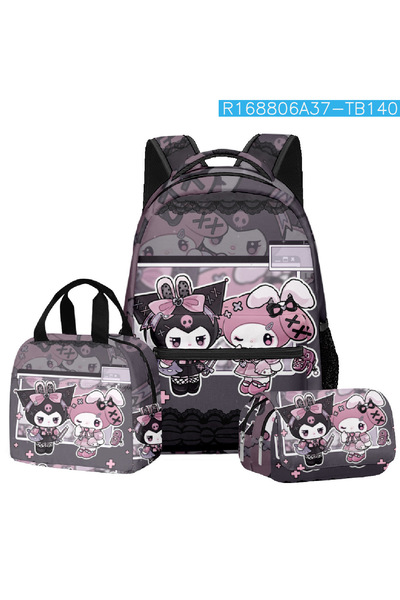 NO BRAND حقيبة ظهر كوروكو للطلاب، طقم من 3 قطع، متعدد الألوان، 30×17×40 سم، ح...