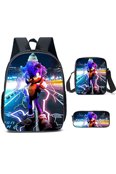 NO BRAND حقيبة ظهر كرتونية للطلاب، مجموعة من 3 قطع، 29×13×44 سم، B711-43