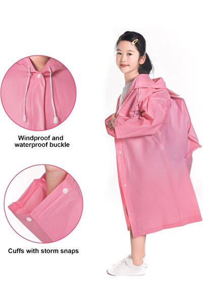 Generic Xspring Kids Rain Poncho with Hood - Reusable Portable Raincoat (Fits 1.1-1.5 m)