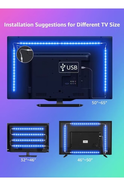 Generic 10M LED Light RGB TV Light Backlight Behind Music Sync Bluetooth APP and Remote Control