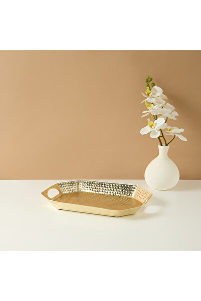 Lifestyle Decorative Hammered Metal Tray - 38x27 cms