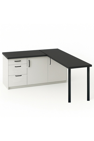 Tdesigno AY MUTFAK ADASI-L MUTFAK ADASI-3 ÇEKMECELİ 2 KAPAKLI-ÇOK AMAÇLI DOLA...