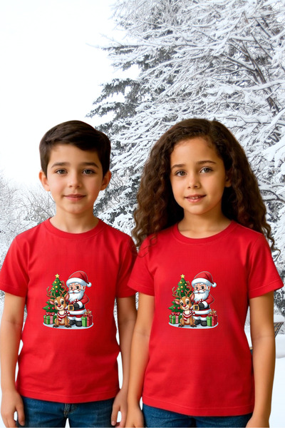 Windy Island Unisex Girls/Boys Crew Neck 100% Cotton'Christmas Themed' T-Shirt