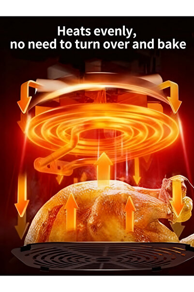 OEM Air Fryer for Perfect French Fries: Golden Crispy, 80% Less Oil, 10L Large Capacity, 1400W, Black