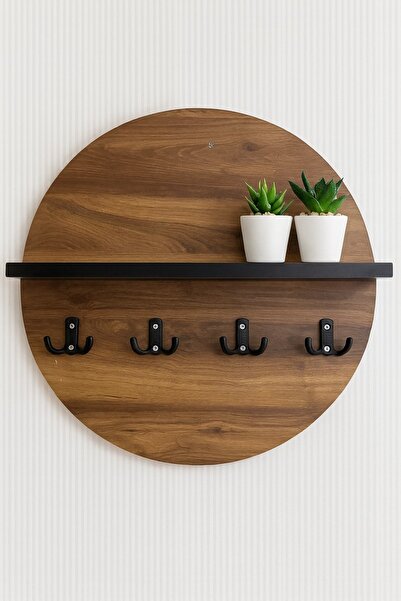 SHOOVVEL Alyano Yuvarlak Mini Duvar Rafı & Askılık