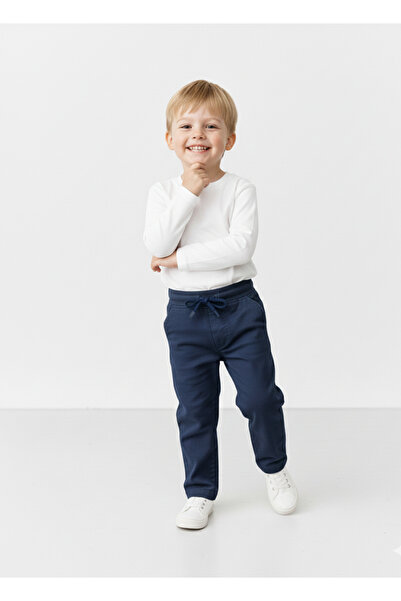 rois Baby Elastic Waist Flexible Navy Blue Pants