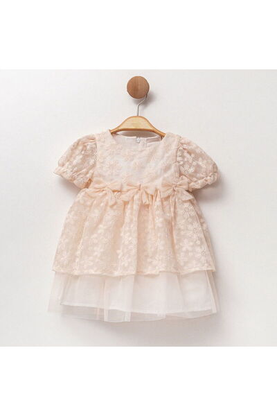 Cassiope 465922CS Kız Bebek Dantelli Güpürlü Elbise