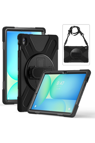 UnDePlus Samsung Galaxy Tab S10 Fe+ Plus 13.1Inch Defender Strap-On Armored Tank Case
