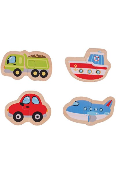 BIGJIGS Toys Puzzle - mijloace de transport (8 piese)