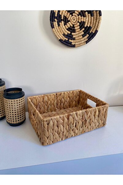 LEONEV Rectangular Wicker Basket Medium Size 36X26X13 cm