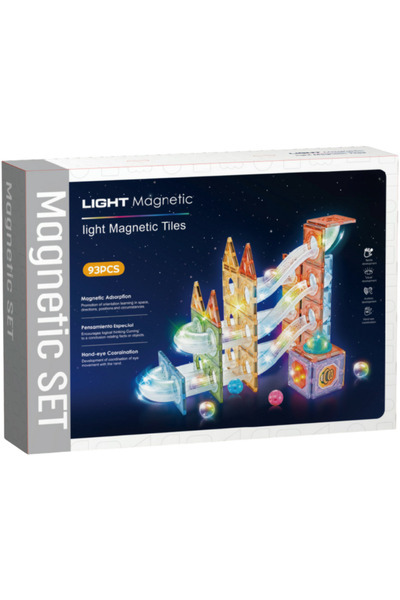 Bufnitel Diamond Magnetic Maze with Lights - 93 Pieces (7.5 cm)