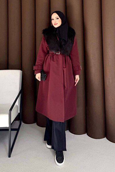 Melike Tatar Γούνινο μακρύ παλτό 32-3724