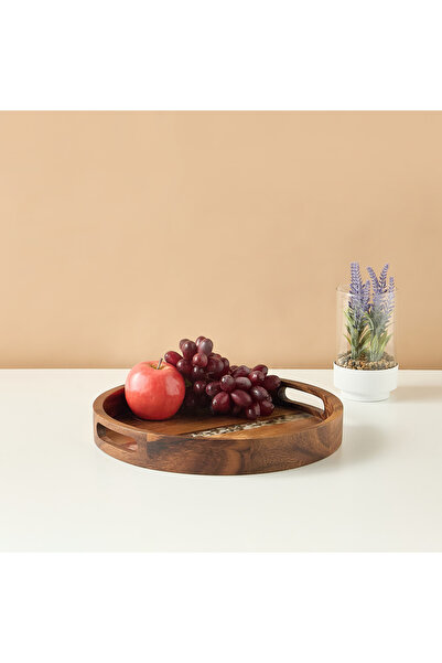 Lifestyle Embellished Acacia Wood Serving Tray - 33 cms