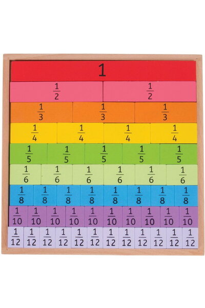 BIGJIGS Toys Tablita din lemn cu fractii