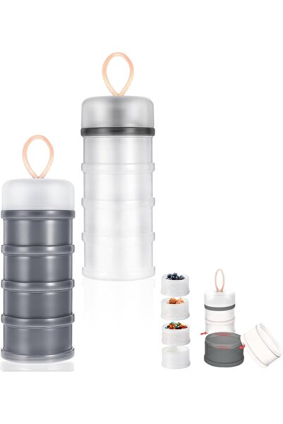 Generic TANGELTECH 2-piece 4-layer Plastic Food Storage Container (Orange & Blue)