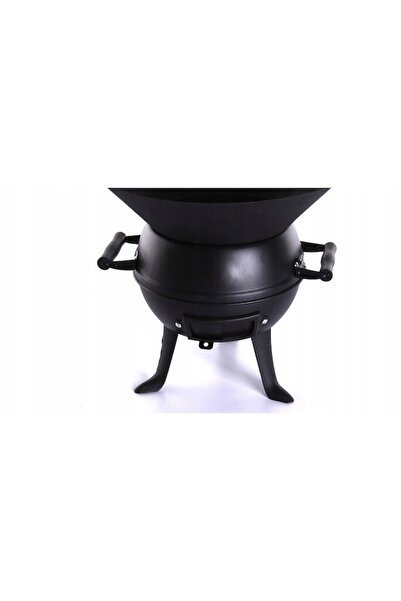 Landmann Charcoal Grill, Cast Iron, 35 cm, Adjustable Height, Black
