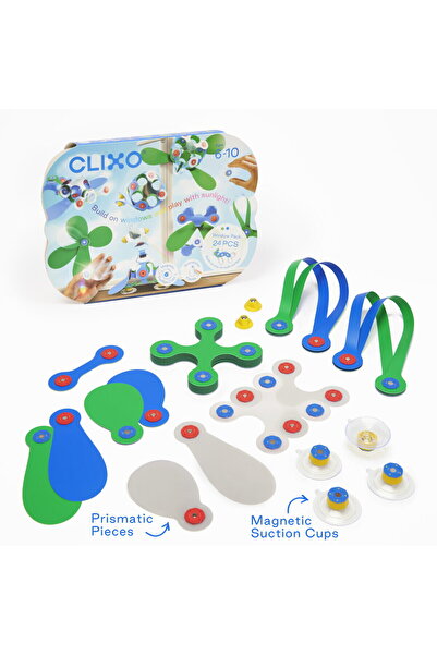 Clixo ® joc magnetic de construit - Arta pe geam (24 piese)