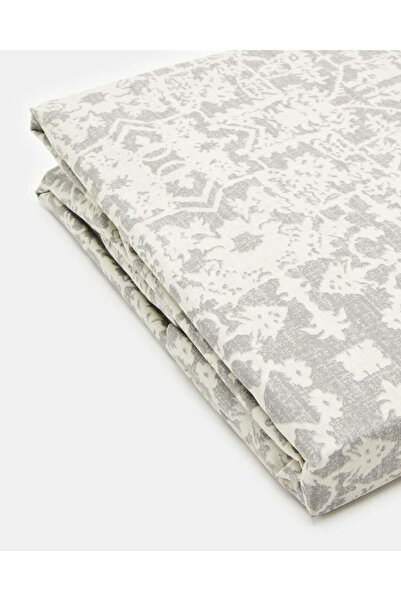 REDTAG Grey Printed Fitted Sheet (Single Size)