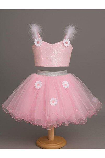 Okay Σετ κοριτσίστικη φούστα με παγιέτες μαργαρίτα