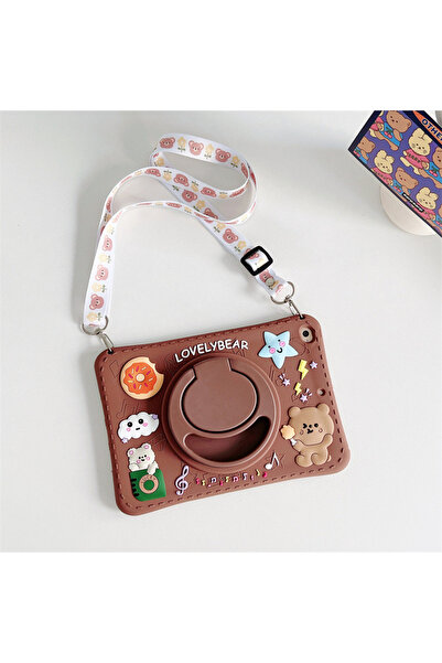 Goldie Case İpad 9. 8. 7. Nesil 10.2inç Uyumlu Kılıf Askılı / Standlı Çocukla...