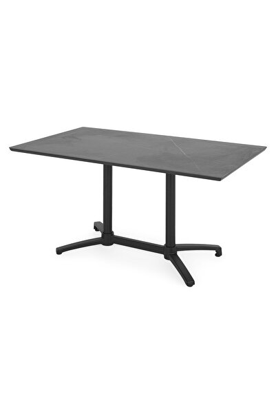 Maison Mex Rectangular garden/terrace table, CLEO, L.140 l.80 H.72 cm, black/gray