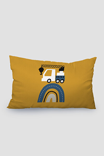 Bebemotto Tractor, Double-Sided, Velvet Fabric, Children's Baby Room Pillowcase