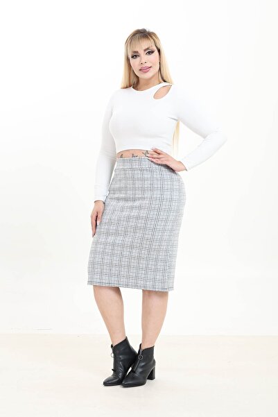 modayız Flexible Plus Size Skirt 15A-2748