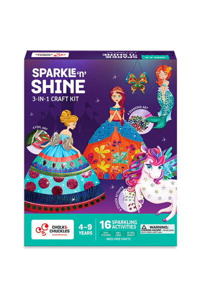 Chalk and Chuckles Set creativ 3 in 1 - Magie sclipitoare