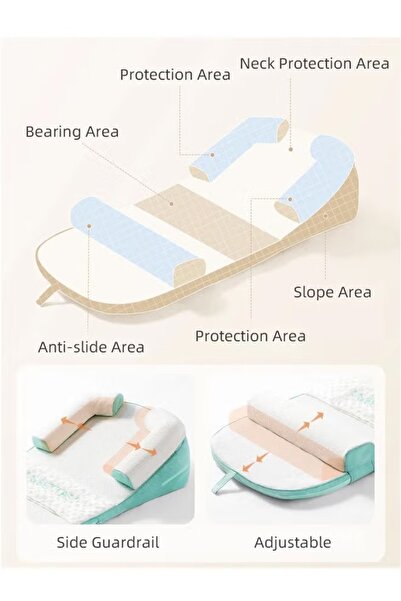 Generic Baby Lounger Travel Bed 0-30° Adjustable Nursing Pillow Anti-Spit Milk Slope Mat Baby Sleeping Nest