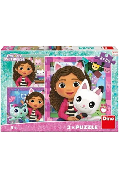 Dino 3 in 1 Puzzle - Gabby and Friends (3 x 55 pieces)