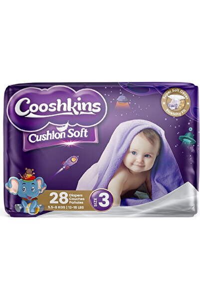 Cooshkins Cushion Soft Baby Diapers Size 3 (28 Count)