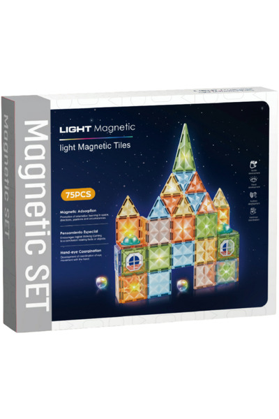 Bufnitel Magnetic Diamond game with lights - 73 pieces (7.5 cm)