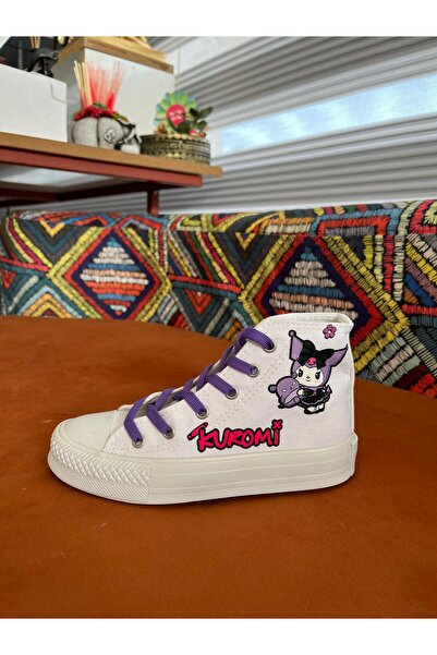 lias desing REDUCERE Pantofi sport En mor kurom cu imprimeu cu șireturi, alb, din in