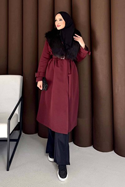 Melike Tatar Γούνινο μακρύ παλτό 32-3724