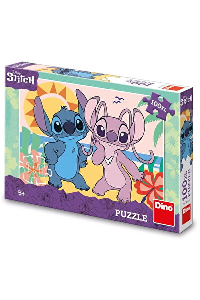 Dino Puzzle XL - Stitch si Angel la plaja (100 piese)