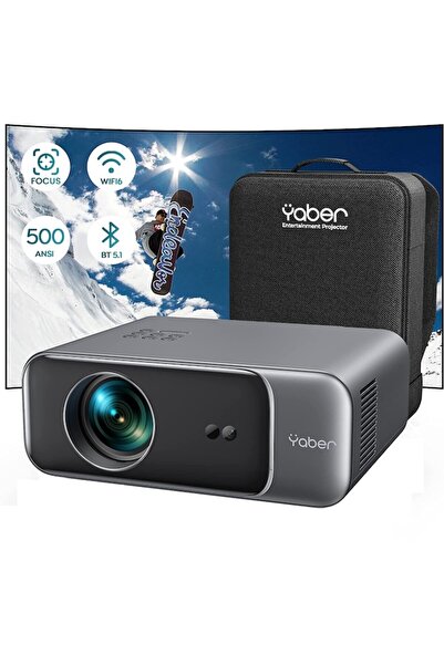 YABER Pro V9 WiFi6 Bluetooth 1080P Full HD Projector, Auto Focus, 500 ANSI, 4K Support