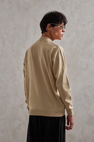 HYMAN Men's Half Fisherman Oversized Basic Knitwear Sweater