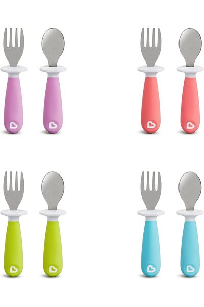 Munchkin طقم شوكة وملعقة للأطفال الصغار من رايز - ألوان متعددة