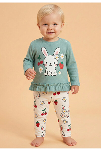 Tuabella طقم بناتي مكون من قطعتين من القطن الوافل 100%