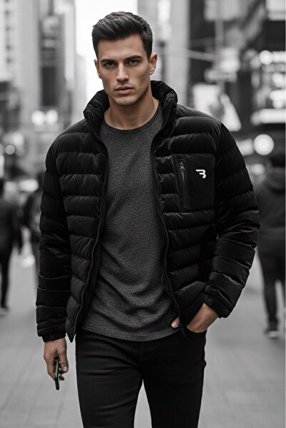 Oksit Burnyy Shiny Nova Fabric ψηλός λαιμός εφαρμοστό Φουσκωτό ανδρικό παλτό