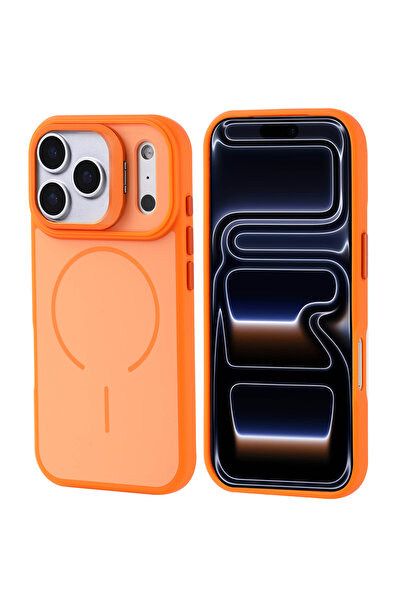 UnDePlus Apple iPhone 17 Pro Kılıf M-safe Şarj Özellikli Kamera Standlı Notron Kapak