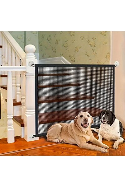 Tazweeq Pet Mesh Safety Gate, retractable/portable, for stairs/doorways/kitchens, 110×72 cm