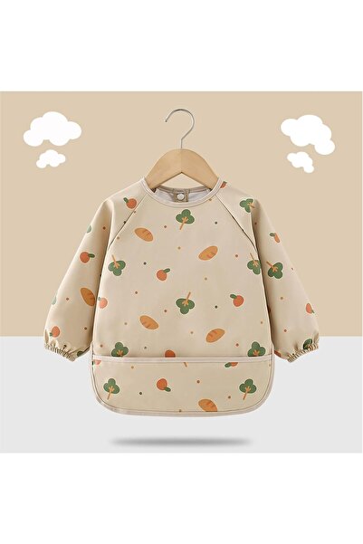 Generic Long-Sleeve Waterproof Baby Feeding Bib with Food-Catching Pocket, Easy-Clean