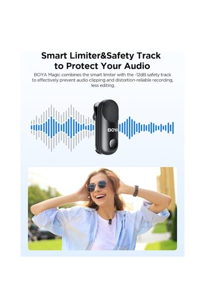 BOYA USB-C 4-in-1 Lavalier Microphone, Wireless Multifunctional, AI Noise Reduction, 30h Battery, 100m Ra