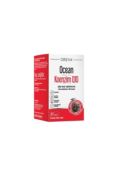 Orzax Ocean Koenzim Q10 200 mg Ubikinon + Karabiber Ekstresi 30 Kapsül