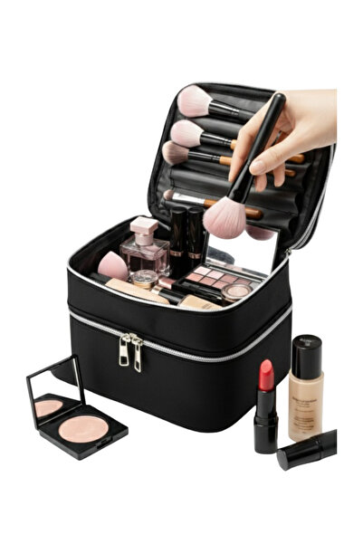 NSÇ NAMLI SARACİYE ÇANTA Двуслойна чанта за грим Captain Travel, многофункционална козметична чанта