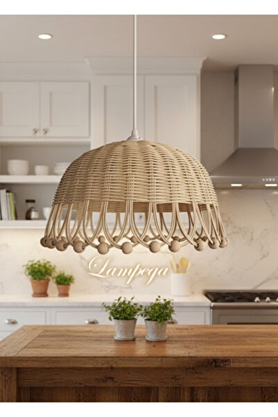 Lampega rattan bambu hasır avize