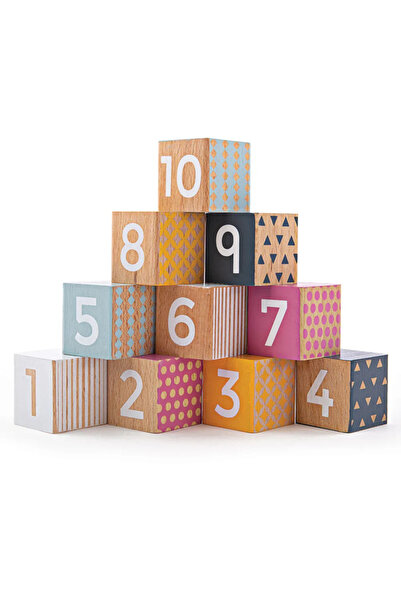 BIGJIGS Toys Wooden cubes - Learn to count