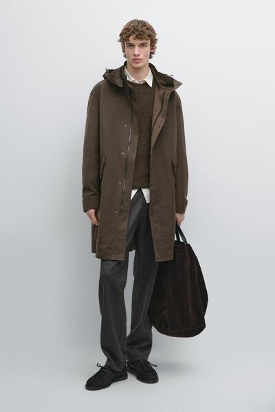 Massimo Dutti İçi çıkarılabilir uzun teknik parka